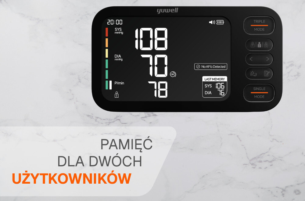 Ciśnieniomierz YUWELL E7 Max zdjęcie lifestyle dla dwóch użytkowników do 12 tygodni