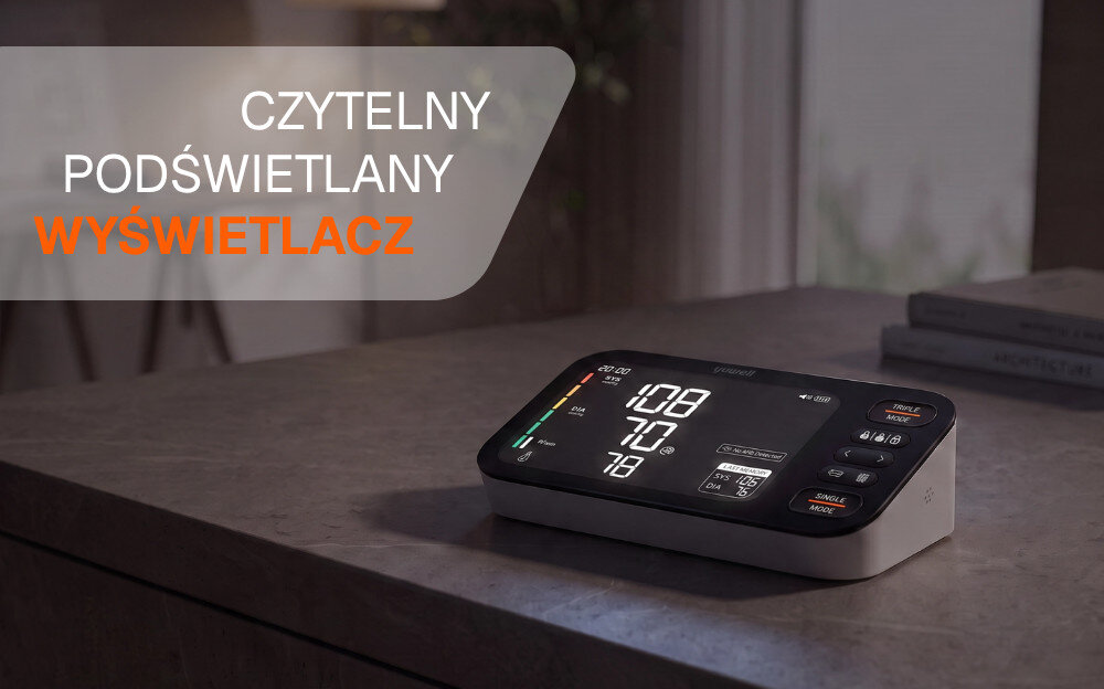 Ciśnieniomierz YUWELL E7 Max zdjęcie lifestyle Walidacja kliniczna  normy ISO 81060-2