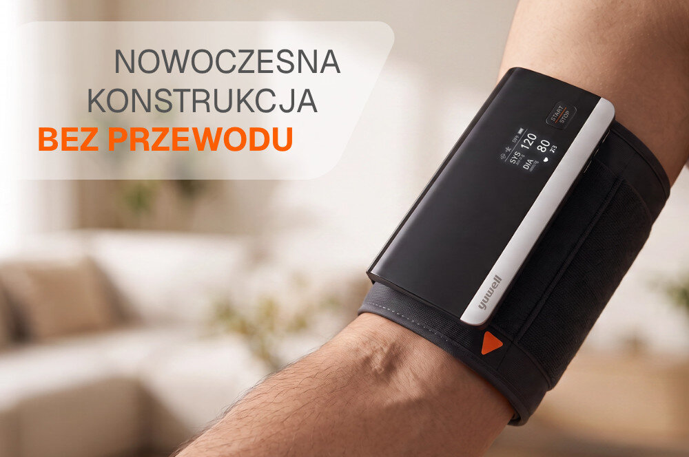 Ciśnieniomierz YUWELL E9 Pro zdjęcie lifestyle konstrukcja bez przewodu bezpośrednio połączona z mankietem