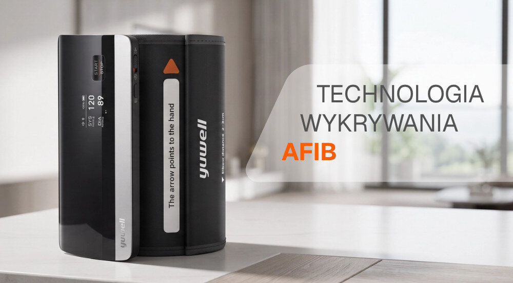 Ciśnieniomierz YUWELL E9 Pro zdjęcie lifestyle  AFib wskaźnik nieregularnego rytmu serca