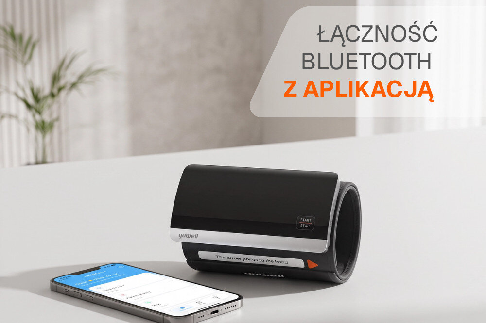 Ciśnieniomierz YUWELL E9 Pro zdjęcie lifestyle Bluetooth i aplikacja 