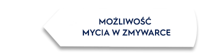 Obraz przedstawia biały kształt z ciemnym napisem \'MOŻLIWOŚĆ MYCIA W ZMYWARCE\'.