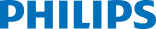 Logo PHILIPS w kolorze niebieskim na przezroczystym tle.