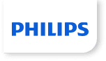 Logo z napisem \'PHILIPS\' na białym tle z zaokrąglonymi rogami.