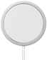 Obraz przedstawia okrągłe, białe urządzenie z kablem, przypominające ładowarkę indukcyjną.