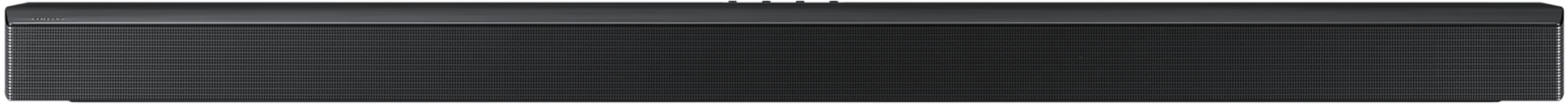 170h pl-b-series-soundbar-hw-b750f-hw-b750f-en-546405277 Czarny soundbar z widoczną kratką na przednim panelu i przyciskami na górze.