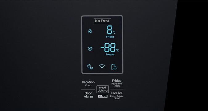 Samsung Ustawienia lodówki pod pełną kontrolą Nowoczesny cyfrowy wyświetlacz Samsung Ustawienia lodówki pod pełną kontrolą Nowoczesny cyfrowy wyświetlacz