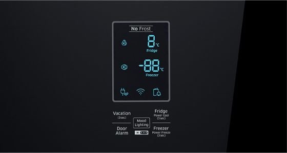 Samsung Ustawienia lodówki pod pełną kontrolą Nowoczesny cyfrowy wyświetlacz Samsung Ustawienia lodówki pod pełną kontrolą Nowoczesny cyfrowy wyświetlacz