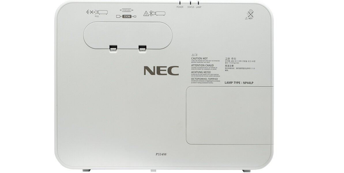 Projektor NEC P554W wyświetlacz cale funkcjonalność matryca odświeżanie reakcja złącza rozdzielczość ekran biuro dom praca rozrywka USB wideo audio Full HD