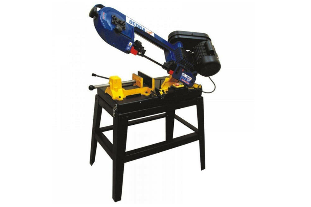 DEDRA-DED7723 przecinarka taśmowa przecinanie metal wymiary stół taśma pochylenie ramie piła moc urządzenie wysokość cięcie zasilanie sieciowe
