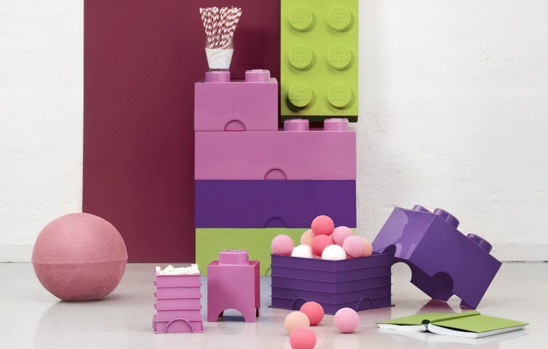 Pojemnik na LEGO klocek Brick 8 rozowy 40041739