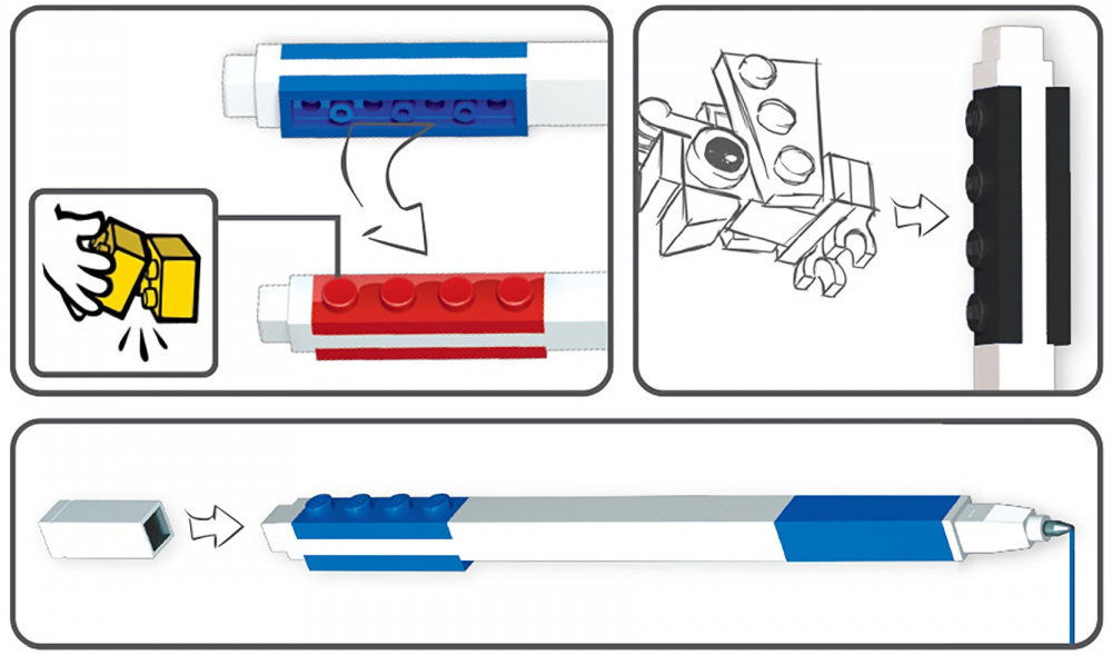 Dlugopisy LEGO Classic 51513 (3 szt.) wyglad zelowe klocki