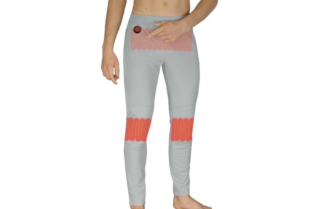 Podgrzewane spodnie GLOVII  GP1G (rozmiar L) Szary elementy grzewczenie umieszczenie równomierne rozprowadzanie ciepła optymalne warunki