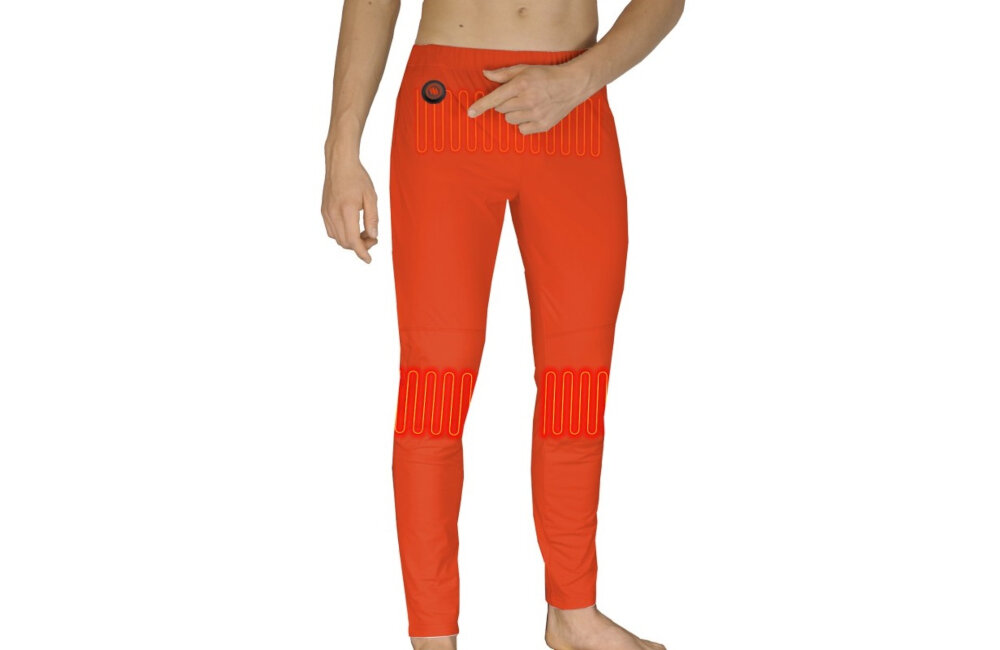 Podgrzewane spodnie GP1R (rozmiar L) Pomarańczowy elementy grzewczenie umieszczenie równomierne rozprowadzanie ciepła optymalne warunki