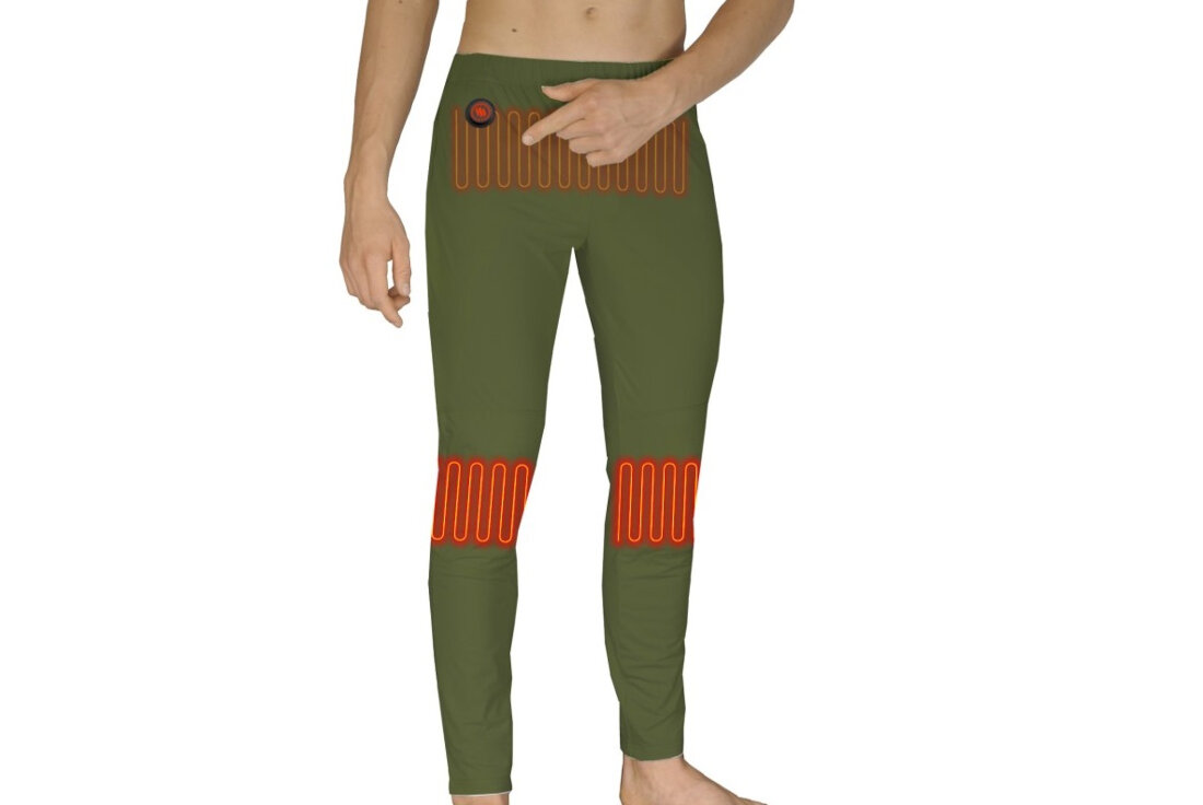 Podgrzewane spodnie GLOVII GP1CL (rozmiar L) Zielony elementy grzewczenie umieszczenie równomierne rozprowadzanie ciepła optymalne warunki