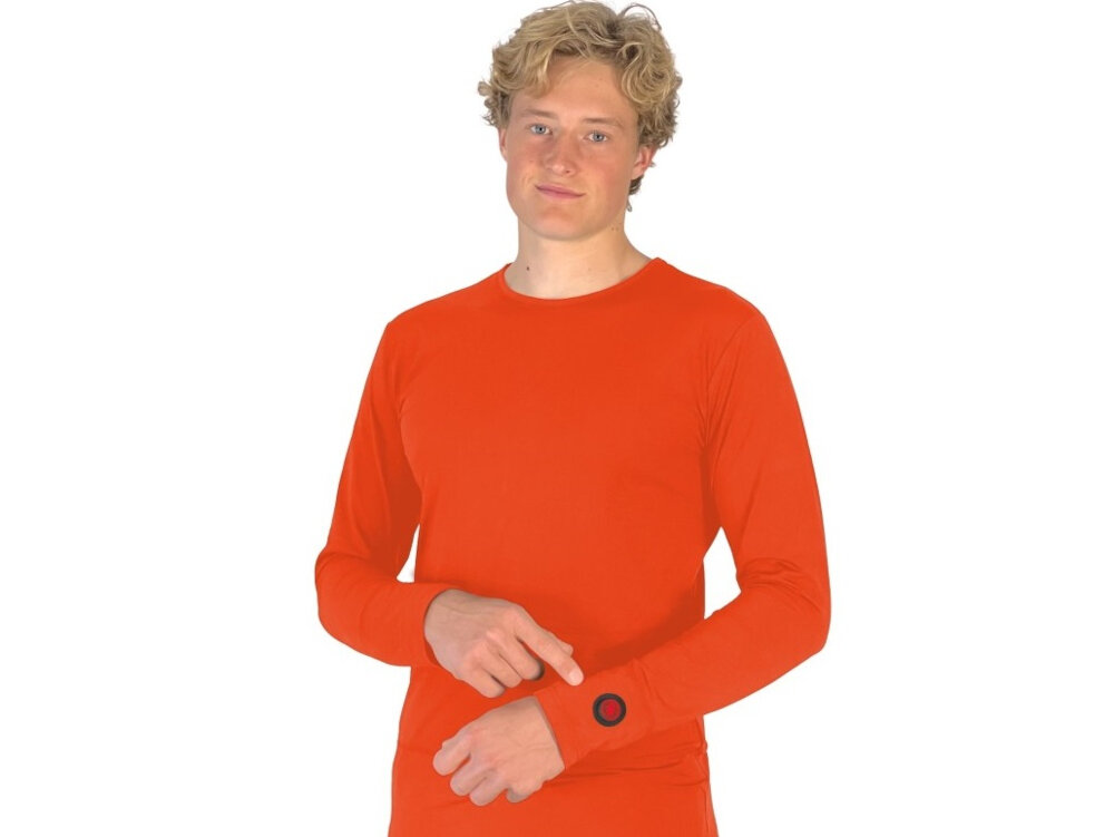 Podgrzewana bluza GLOVII GJ1RS (Rozmiar S) Pomarańczowy czas pracy bateria Li-Poly pojemnosc 2600mAh