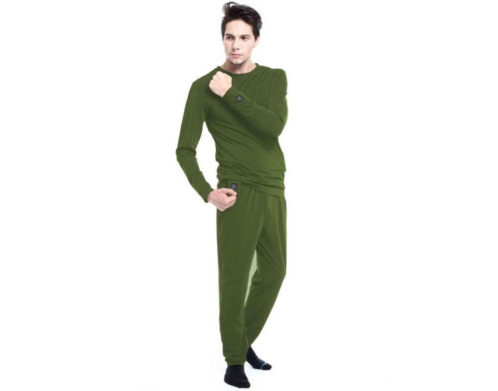 Podgrzewana bluza GLOVII GJ1CS (Rozmiar S) Zielony Włókno węglowe Element grzewczy emisja fal podczerwonych