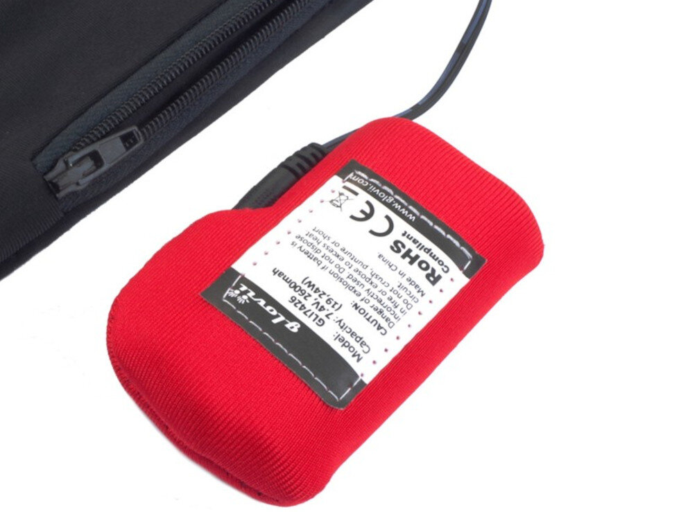 Podgrzewana bluza GLOVII GJ1S (rozmiar S) Czarny przechowywanie baterii