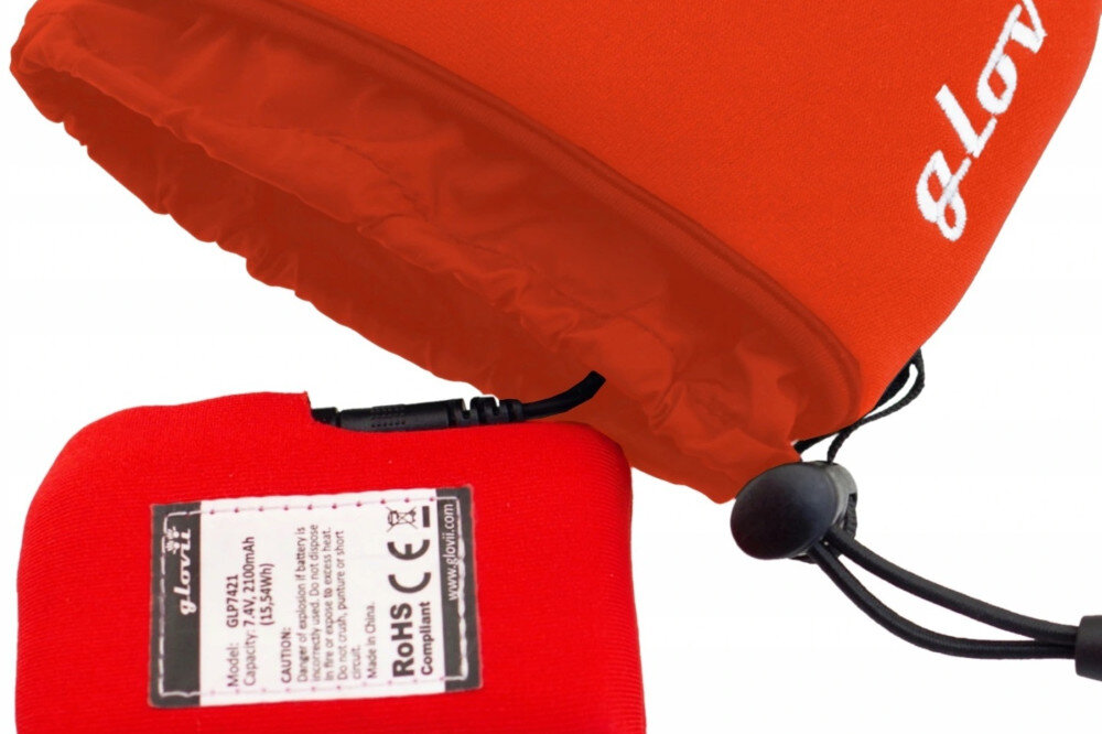 Podgrzewane rękawiczki GLOVII GLR (rozmiar S/M) Pomarańczowy Czas pracy poziomy Wydajna bateria Li-Poly baterie pojemnosc 2100mAh