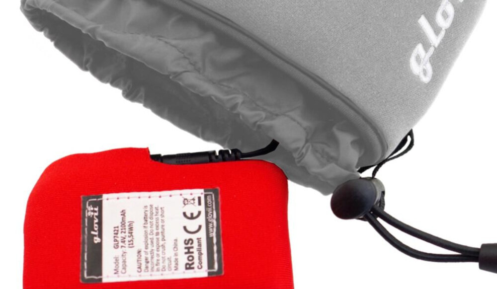Podgrzewane rękawiczki GLOVII GLG (rozmiar L/XL)) Szary Czas pracy poziomy Wydajna bateria Li-Poly baterie pojemnosc 2100mAh