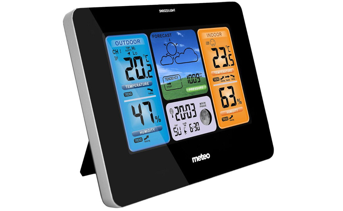 Stacja pogody METEO SP67 Synchronizacja funkcjonalność zegar kwarcowy synchronizacja zegar atomowy budzik datownik