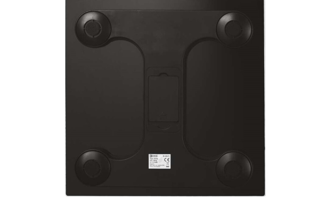Waga EMOS EV106 Czarny zasilanie baterie AAA 1,5V jednostki masy kilogram funt stone