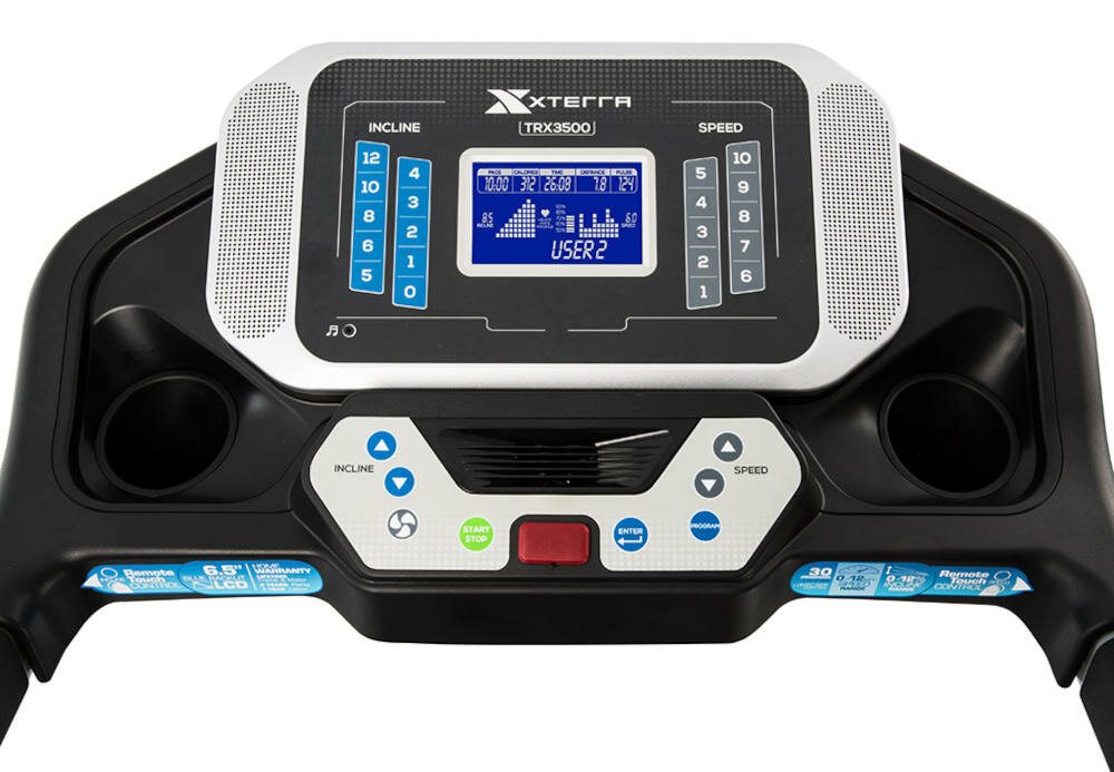 XTERRA bieżnia komputer wyświetlacz LCD czas dystans puls kalorie programy treningowe