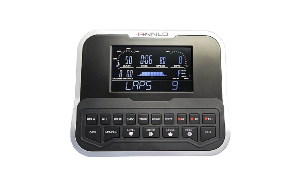 Rower elektromagnetyczny FINNLO Varon XTR II Przejrzysty łatwy w obsłudze komputer treningowy z kontrolą tętna różne programy oporu