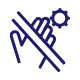 Ikona przedstawia przekreślony symbol osoby z kołem zębatym, w kolorze niebieskim.