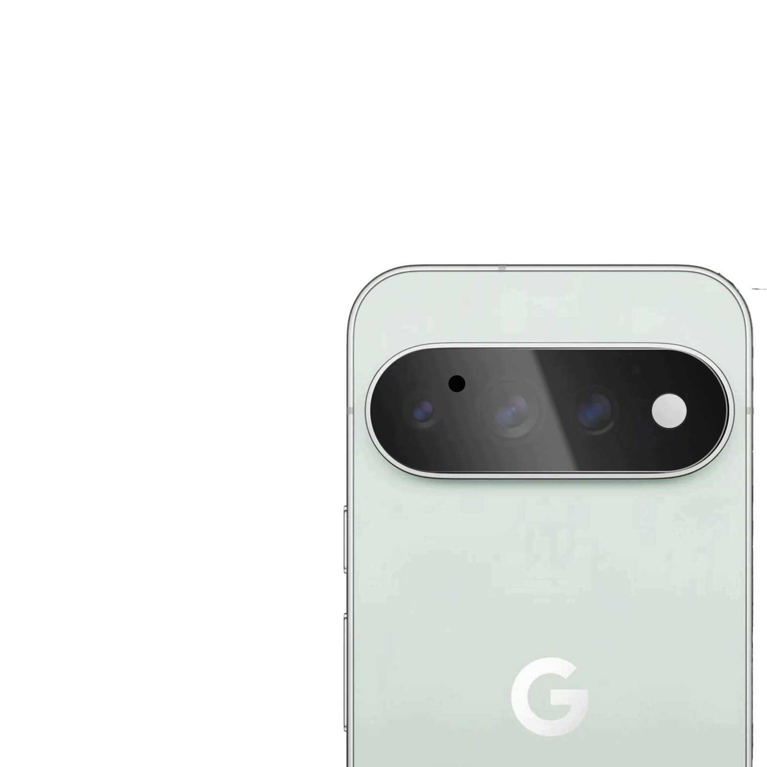 Obraz przedstawia tylną część telefonu z widocznym modułem aparatu w kształcie poziomego owalu. Na obudowie znajduje się logo \'G\'.