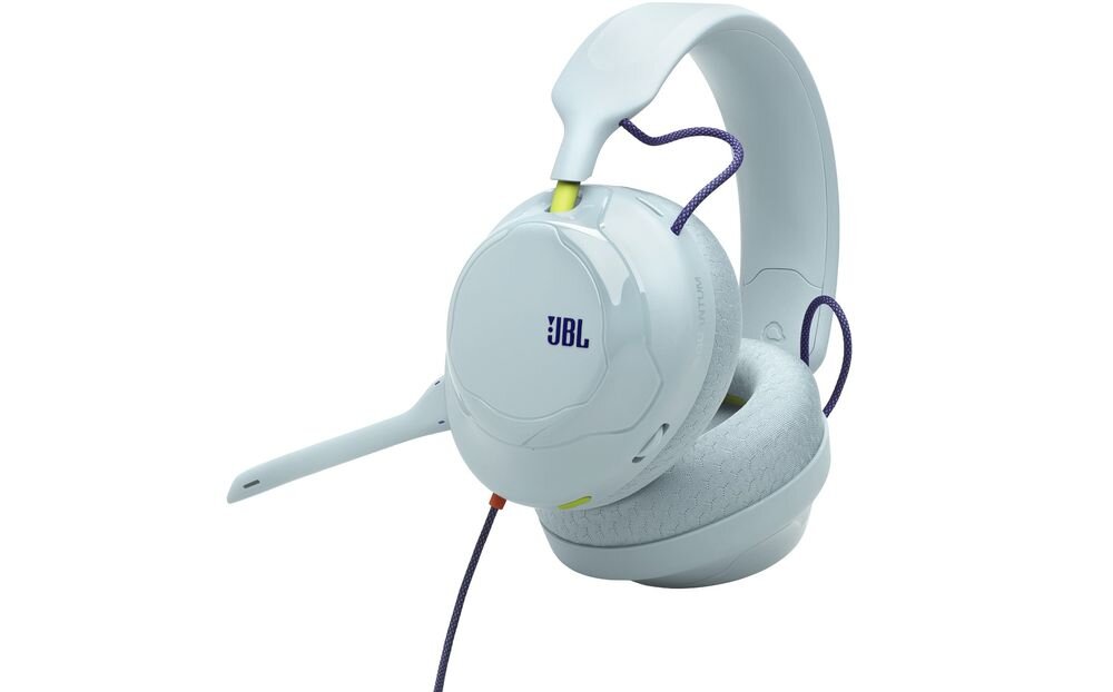JBL Quantum 120 słuchawki gamingowe, opakowanie FSC, atrament sojowy, plastik z recyklingu, słuchawki na białym tle