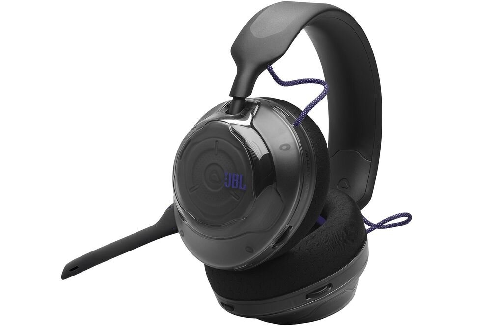 Słuchawki JBL Quantum 520 akumulator do 37 godzin pracy 5 minut ładowania godzina działania, słuchawki na białym tle