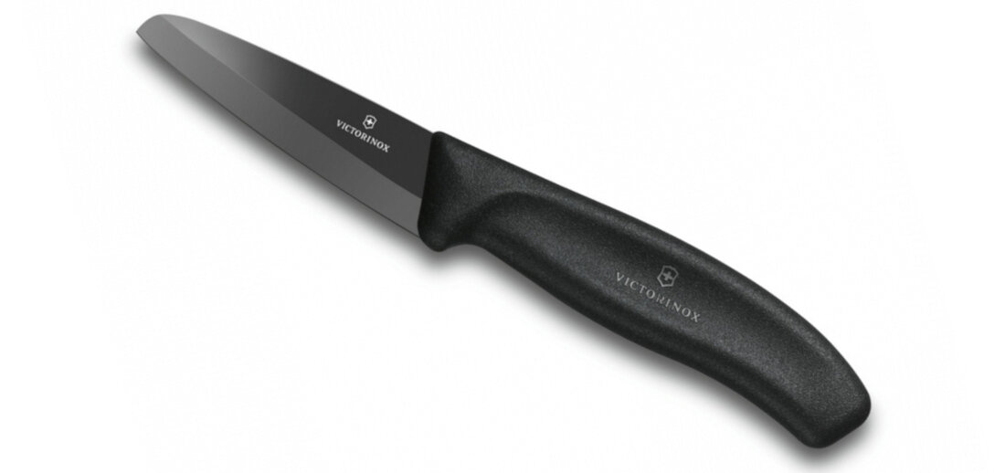 Nóż VICTORINOX Swiss Classic Czarny ostrze długość twardość porównanie krojenie składniki zalecenia ostrzenie