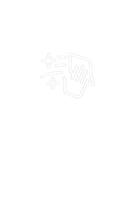 Ikona przedstawiająca rękę z ściereczką oraz błyszczące gwiazdki, poniżej tekst: \'Idealnie gładka powierzchnia, łatwa w czyszczeniu.\'