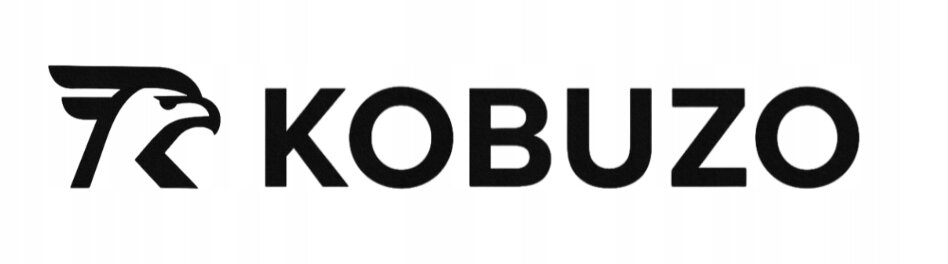 Logo przedstawia stylizowaną głowę ptaka obok napisu \'KOBUZO\'.