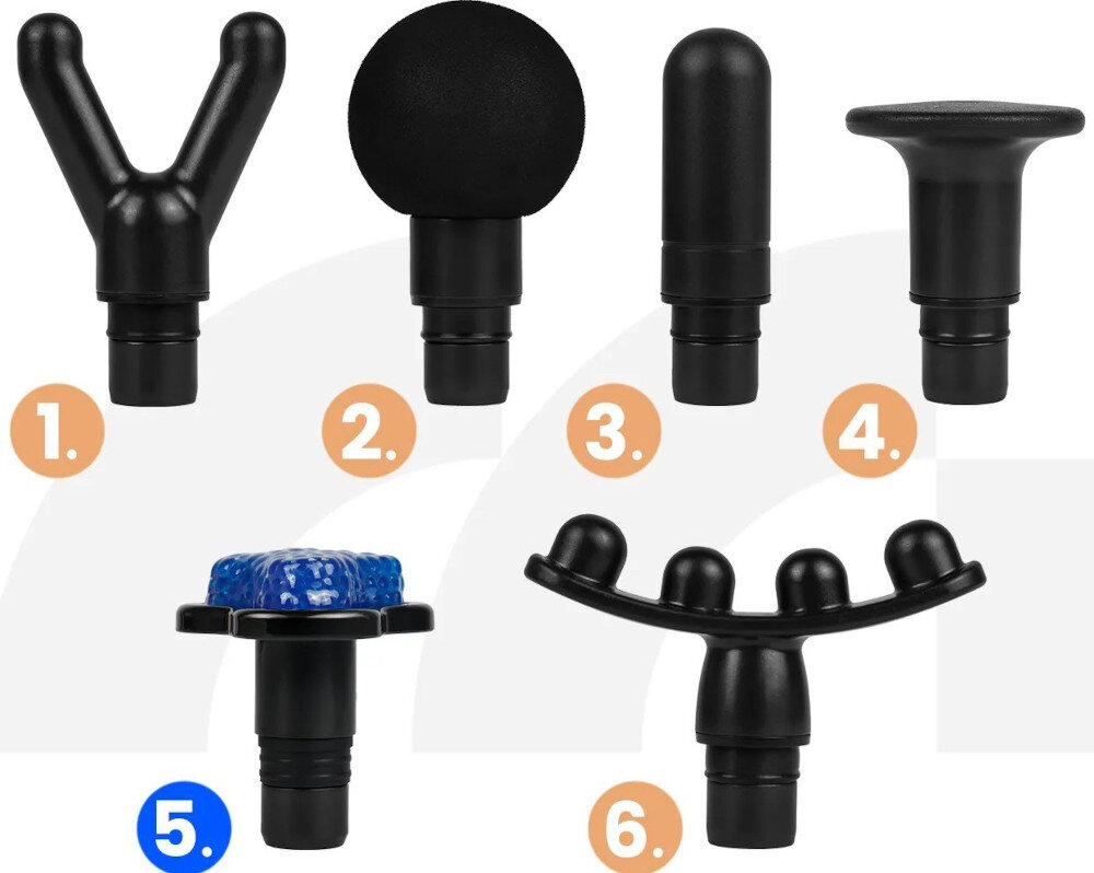Masażer ręczny Gun MALTEC 113859 BodyBeat Go zdjęcie lifestyle 6 końcówek do masażu
