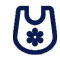 Ikona przedstawia ciemnoniebieski symbol przypominający torbę z gwiazdką pośrodku.