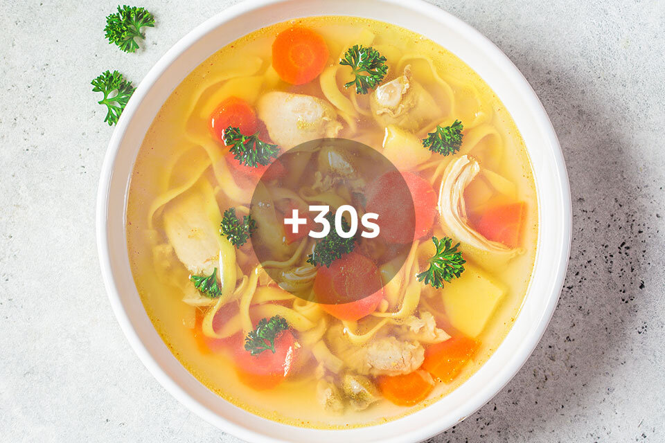 Dla uzyskania idealnej temperatury potraw wybierz funkcję +30 sekund