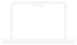 Ikona przedstawia kontur otwartego laptopa w kolorze białym na czarnym tle. Widoczny jest prostokątny ekran z wycięciem u góry.
