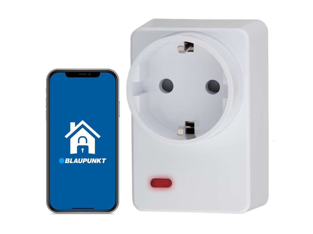 Gniazdko BLAUPUNKT PSS-S3 zarządzanie za pomocą SMS panel kontroli SA Series precyzja +/- 5% zasilane z gniazda 110-230 V kompatybilne z systemami Android i iOS aplikacja mobilna Secure2Home