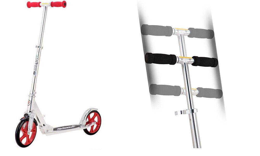 Hulajnoga RAZOR A5 Lux 13073001 Srebrny hamulec tylny nożny w błotniku koła duże 20-calowe łożyska wysokiej klasy ABEC 5 niskie opory toczenia z wysokiej jakości poliuretanu