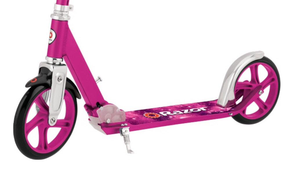 Hulajnoga RAZOR A5 Lux 13073064 Różowy koła duże 20-calowe łożyska wysokiej klasy ABEC 5 niskie opory toczenia z wysokiej jakości poliuretanu składana stopka wytrzymała nóżka w centralnym punkcie ciężkości