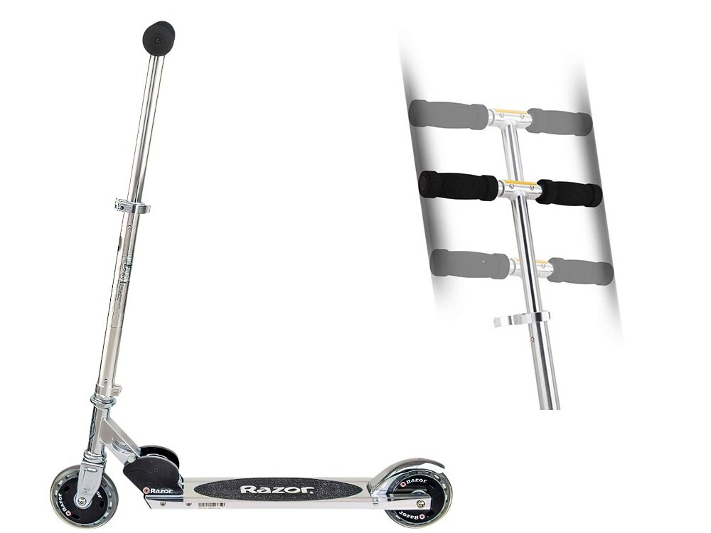 Hulajnoga dla dzieci RAZOR A125 GS Czarny kierownica uchwyty pokryte specjalną pianką regulacja kierownicy maksymalna wysokość do 60 cm