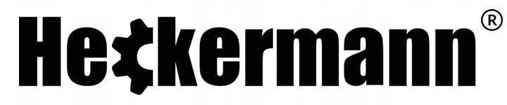 Logo z napisem \'Heckermann\' z elementem przypominającym zębatkę w literze \'k\'.