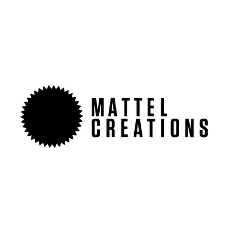 Logo przedstawia czarną, ząbkowaną kulę obok napisu \'MATTEL CREATIONS\' na białym tle.