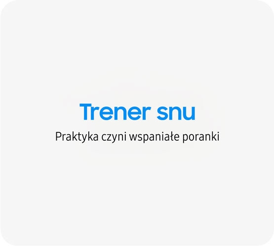 Na białym tle znajduje się tekst: \'Trener snu Praktyka czyni wspaniałe poranki\'.