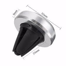 Magnetyczny uchwyt samochodowy do kratki wentylatora, wykonany z metalu i tworzywa sztucznego, z widocznymi wymiarami: 32 mm, 23 mm, 8 mm.