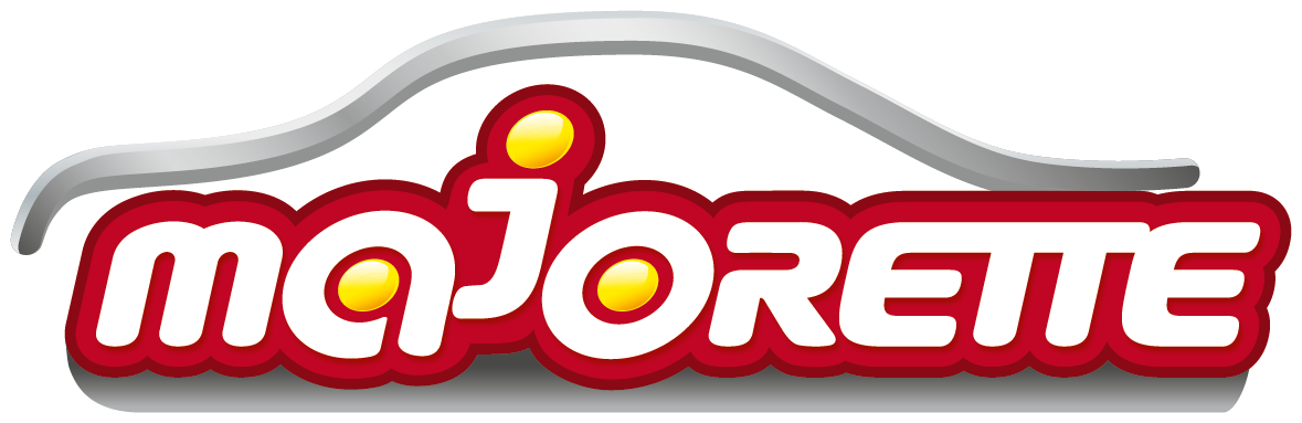 Logo z napisem \'majorette\' w stylizowanej czcionce, z żółtymi kropkami nad literami \'j\' i \'o\'.
