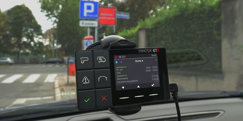 Antyradar YANOSIK S-clusive by GTR widok parkomat