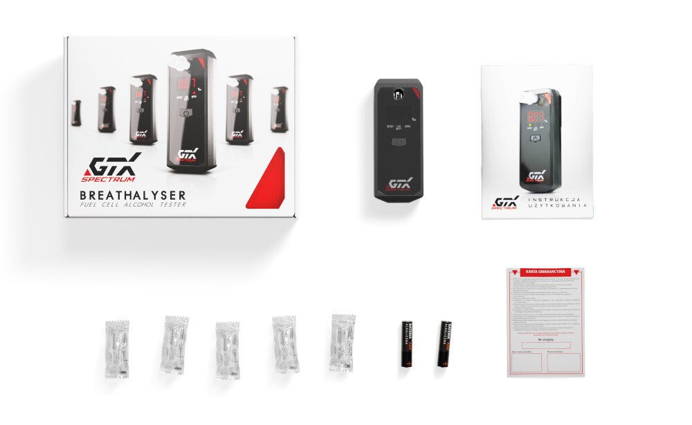 Alkomat GTX Spectrum Elektrochemiczny zestaw akcesoria komplet wyposazenie